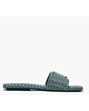 Marc Jacobs The J Marc Washed Monogram Denim Sandals, Brand Size 36 Us - Green