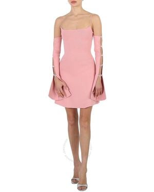 Mach & Mach Light Amelie Crystal Embellished Cutout Mini Dress - Pink
