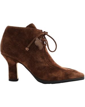 Burberry Suede Storm Lace-Up Ankle Boots, Brand Size 36 Us - Brown