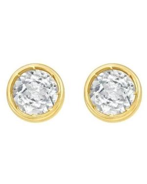 Tresorra 14K Topaz Birthstone Stud Earrings - Metallic