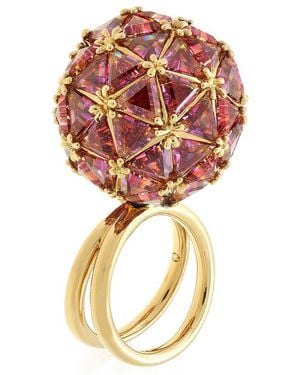 Swarovski Ladies Curiosa Round Cocktail Ring, Size 50 - Red