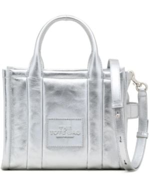 Marc Jacobs Metallic Leather Small Tote Bag - Grey