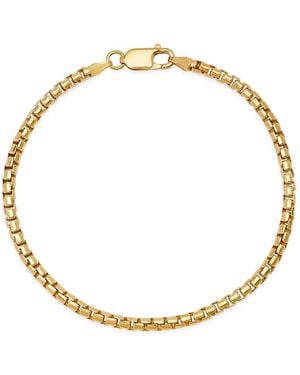 Kylie Harper Thick 8.5" Italian 14K Over Round Box Chain Bracelet - Metallic