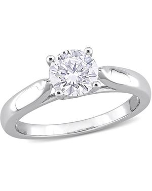 Amour 1 Ct Dew Created Moissanite Solitaire Engagement Ring - Metallic