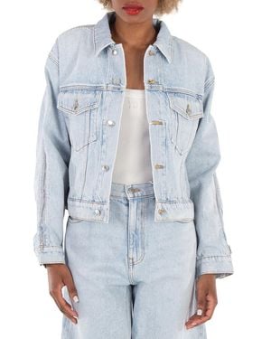 T By Alexander Wang Zipped Sleeve Trucker Cotton Jacket - Blue