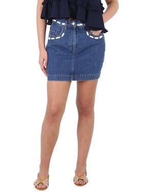 Moschino Ladies Cotton Denim Mini Skirt, Brand Size 38 (Us - Blue