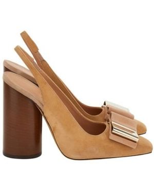 Ferragamo Lena Vara Bow Slingback Pumps - Brown