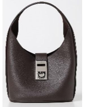 Ferragamo Leather Hobo-Bag - Black