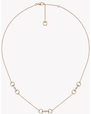 Gucci Horsebit Diamond Pendant Necklace - Metallic