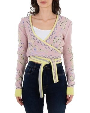 Y. Project Y Project Wrap Jacquard Cardigan - Blue