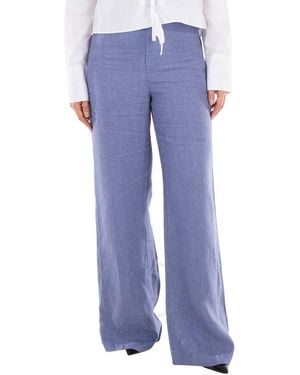 Polo Ralph Lauren Delave Wide-Leg Linen Trousers - Blue