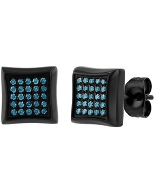 Robert Alton 1/4Ctw Diamond Stainless Steel With Square Earring - Black