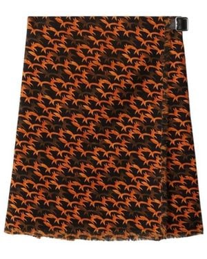 Burberry Fox Pattern Wool Kilt, Brand Size 10 Us - Brown