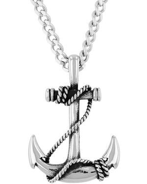 Robert Alton Stainless Steel Anchor Pendant - White