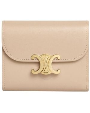 Celine Small Flap Wallet Triomphe - Natural