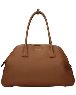 Prada Leather Shoulder Bag - Brown