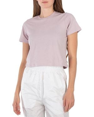 Tibi Ladies Wheat Cotton Cropped T-Shirt - White