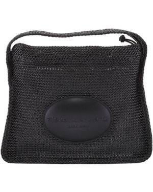 T By Alexander Wang Large Ryan Raffia Effect Shoulder Bag - Black