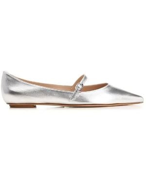 Stuart Weitzman Emilia Metallic Mary Jane Flats, Brand Size 37 Us - Brown