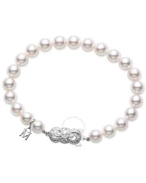 Mikimoto 18k Gold Akoya Cultured Pearl Bracelet 7x6.5mm A 7" Ud70107w - Metallic