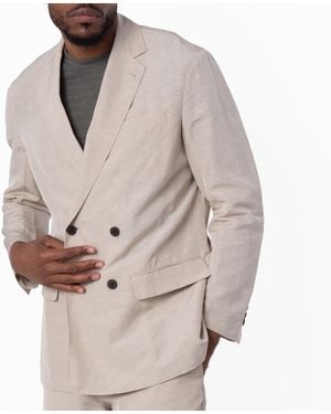 Emporio Armani Long Sleeve Linen Blend Blazer, Brand Size 46 (Us - Natural