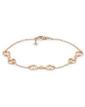 Gucci Horsebit 18K Rose Diamond Bracelet - Metallic