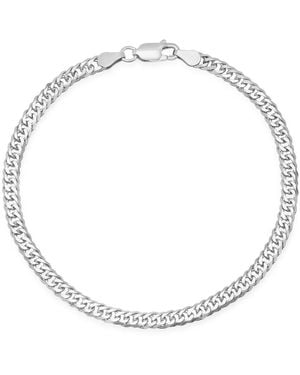 Kylie Harper Italian Sterling 8.5" Miami Cuban Double Curb Chain Bracelet - Metallic