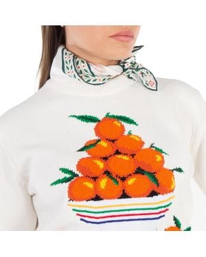 CASABLANCA Ladies Silk Scarf - White