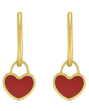 Tresorra 14K Coral Heart Earrings - Yellow