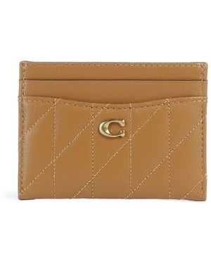 COACH Essential Quilt Leather Cardcase - Brown