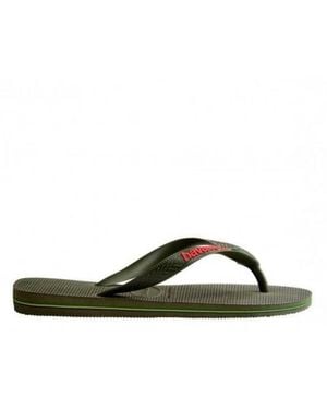 Havaianas Brazil Logo Flip Flops, Brand Size 35/36 Us - Green