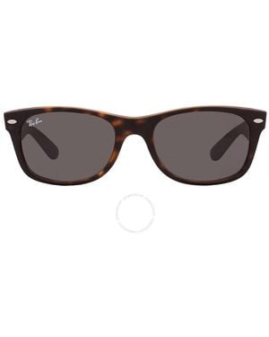 Ray-Ban New Wayfarer Classic Dark Grey Square Sunglasses Rb2132 865/b1 52 - Brown