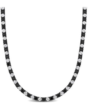 Amour 36 Ct Tgw Created And Sapphire Tennis Necklace - Brown