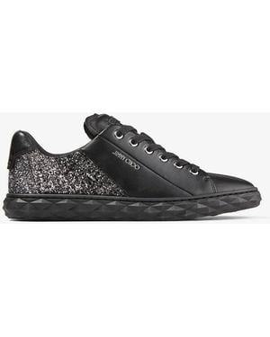 Jimmy Choo Diamond Light/F Nappa Low-Top Trainers, Brand Size 34.5 Us - Black