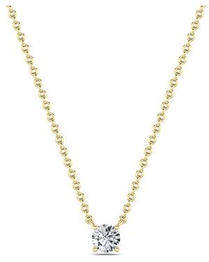 Mure And Co 0.25Ctw Round Shaped Lab Grown Diamond (G/Vs) Solitaire Necklace - Metallic