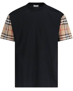Burberry Vintage Check Sleeve Oversized T-Shirt - Black