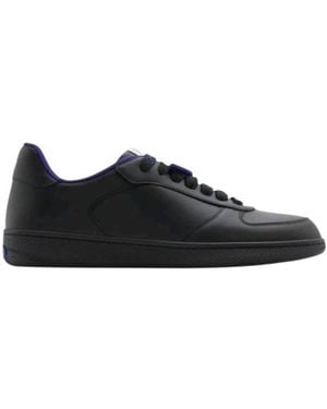 Burberry Terrace Leather Low-Top Sneakers, Brand Size 41.5 Us - Black