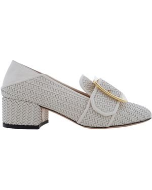 Bally Janelle 40 Woven Leather Court Shoes, Brand Size 35 Us - Grey