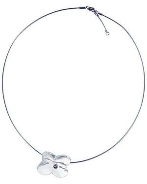 Baccarat Hortensia Crystal Flower Necklace 2105609 - White