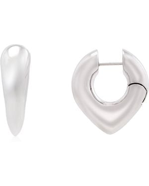 Burberry Sterling Thorn Hoop Earrings - Metallic
