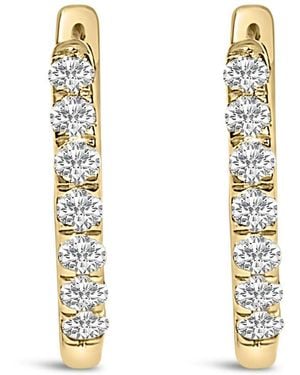 Haus of Brilliance 10K 1/4 Cttw Diamond Double Sided Huggie Hoop Earrings - Metallic