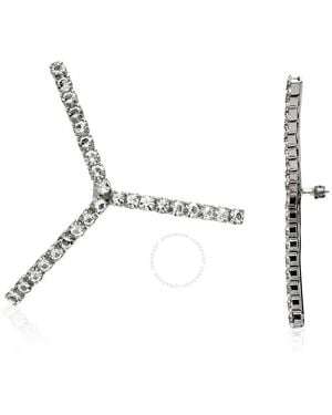 Y. Project Rhinestone Y Embellished Earrings - Metallic