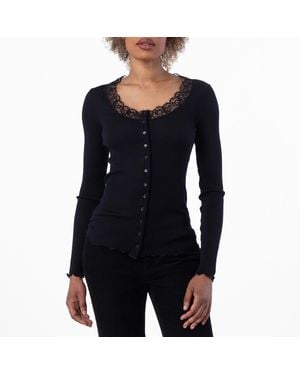 Saint Laurent Scoop Neck Long Sleeve Top - Black