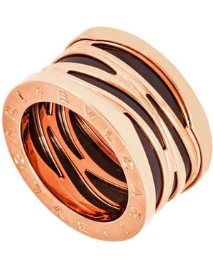 BVLGARI B-Zero Legend 18Kt Rose And Cerarmic Ring - Metallic