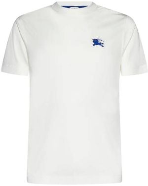 Burberry Embroidered Equestrian Knight T Shirt - White