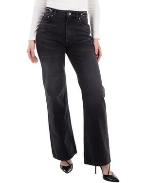 Rabanne Paco High-Waist Straight Leg Pants - Blue