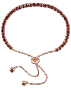 Amour 3 3/4 Ct Tgw Garnet Tassel Bolo Bracelet - Brown