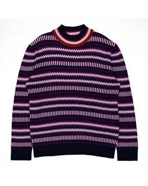 Ferragamo Jacquard Knit Turtleneck Jumper - Purple