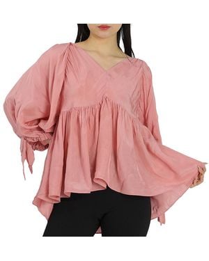 3.1 Phillip Lim Dusty Empire Waisted V Neck Top - Pink