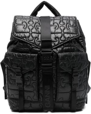 Ganni Quilted Nylon Backpack - Black